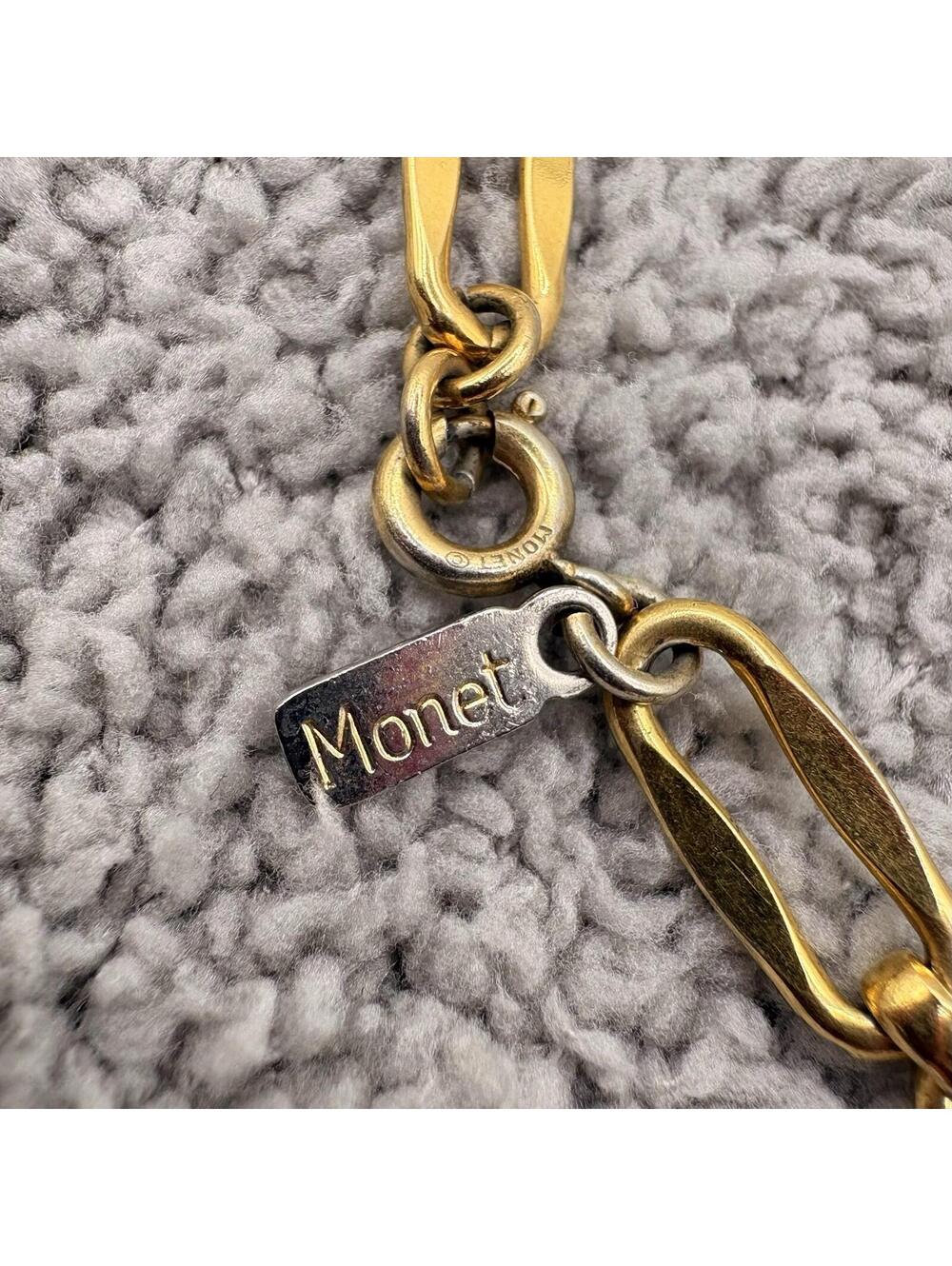Monet Gold Tone Long Link Chain Necklace 56” Layered Statement - Picture 3 of 3
